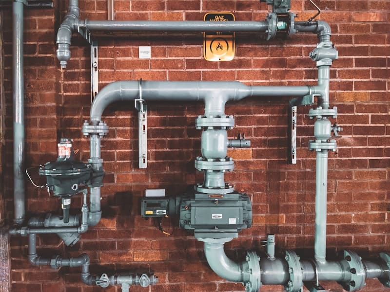 Industrial plumbing pipes and valves